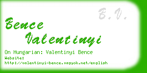 bence valentinyi business card